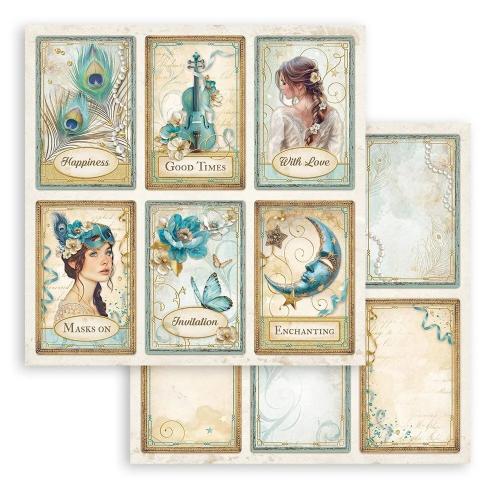 Stamperia Scrapbooking Small Pad 10 sheets cm 20,3X20,3 (8"X8") - Masquerade SBBS121