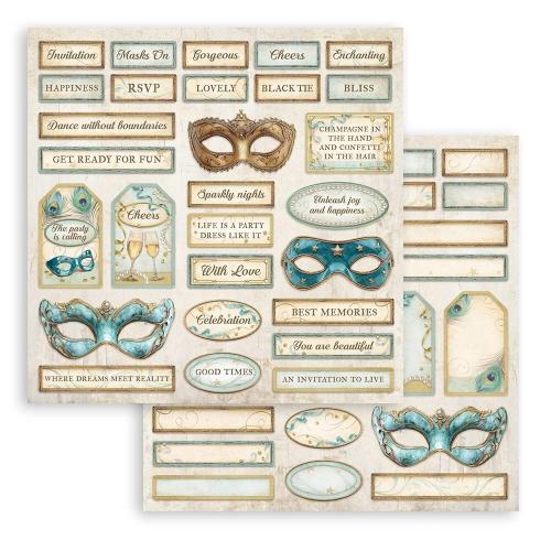 Stamperia Scrapbooking Small Pad 10 sheets cm 20,3X20,3 (8"X8") - Masquerade SBBS121