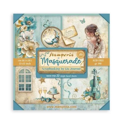 Stamperia Scrapbooking Pad 22 sheets cm 30,5x30,5 (12"x12") Single face - Masquerade SBBXLB20