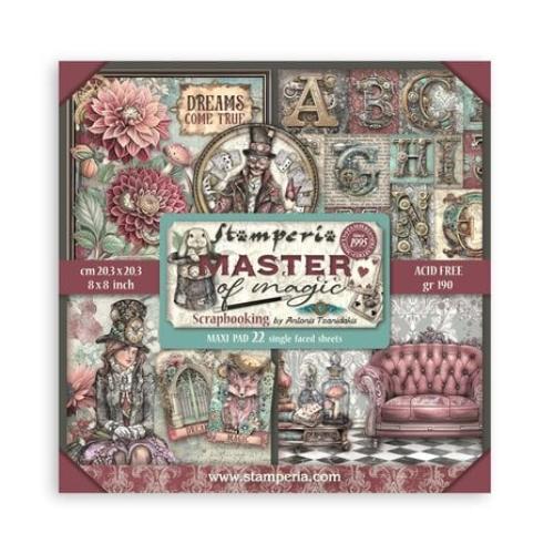 Stamperia Scrapbooking Pad 22 sheets cm 20,3X20,3 (8"X8") Single Face Master of Magic SBBSXB09