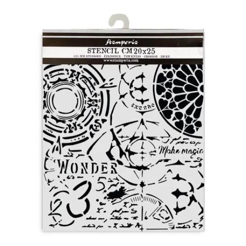 Stamperia Thick stencil cm 20X25 - Master of Magic gothic texture KSTD175