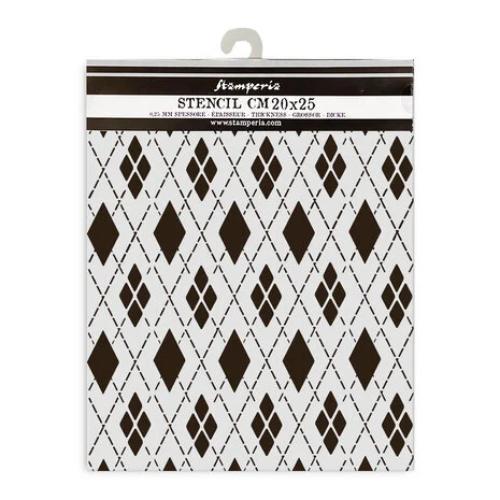 Stamperia Thick stencil cm 20X25 - Master of Magic rhombus pattern KSTD176