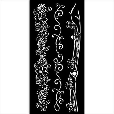 Stamperia Thick stencil cm 12X25 - Hidden Grove 3 borders KSTDL114