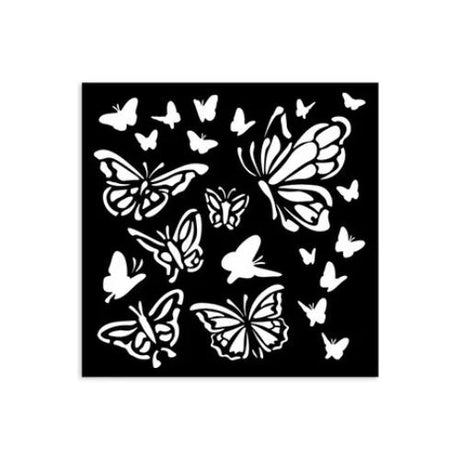 Stamperia Thick stencil cm 12X12 - House of Roses papillon KSTDS34