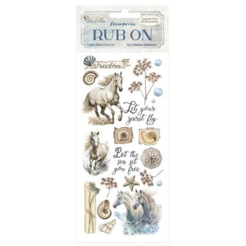 Stamperia Silent Sea Rub-On 4x8,5 Inch Horses (DFLRB156)