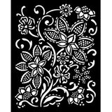 Stamperia Timeless Thick Stencil 20x25cm Batik Flowers (KSTD180)