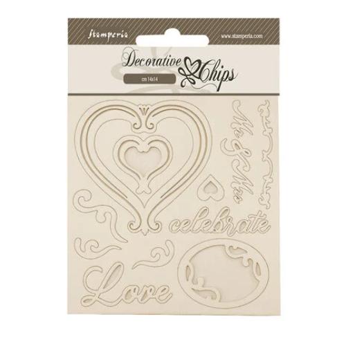 Stamperia Timeless Decorative Chips Hearts (SCB264)
