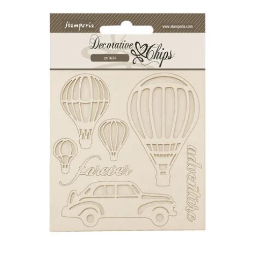 Stamperia Timeless Decorative Chips Air Balloons (SCB266)