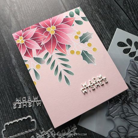 Concord & 9th Kristina Werner Winter Greenery Background Stencil Pack (5 qty; 6 x 6)