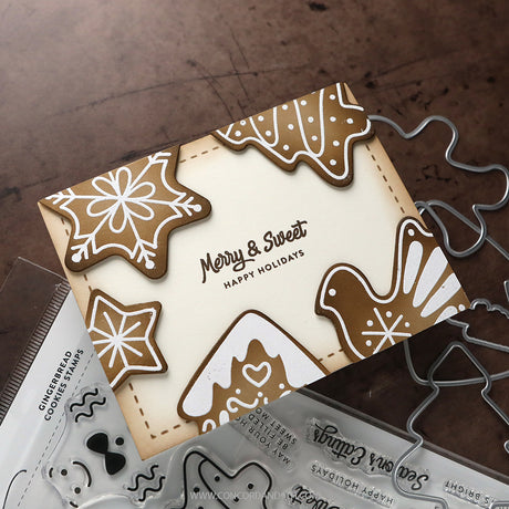 Concord & 9th KW Gingerbread Cookies Stamp Set (6 x 8) , stencil & Die Bundle