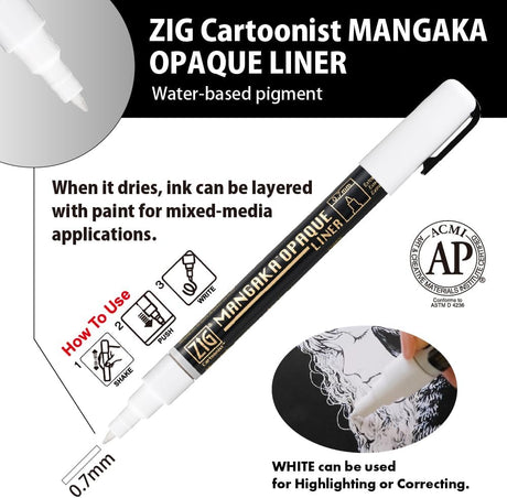 Kuretake ZIG CARTOONIST MANGAKA OPAQUE LINER CNMOL/4V 4 Colors