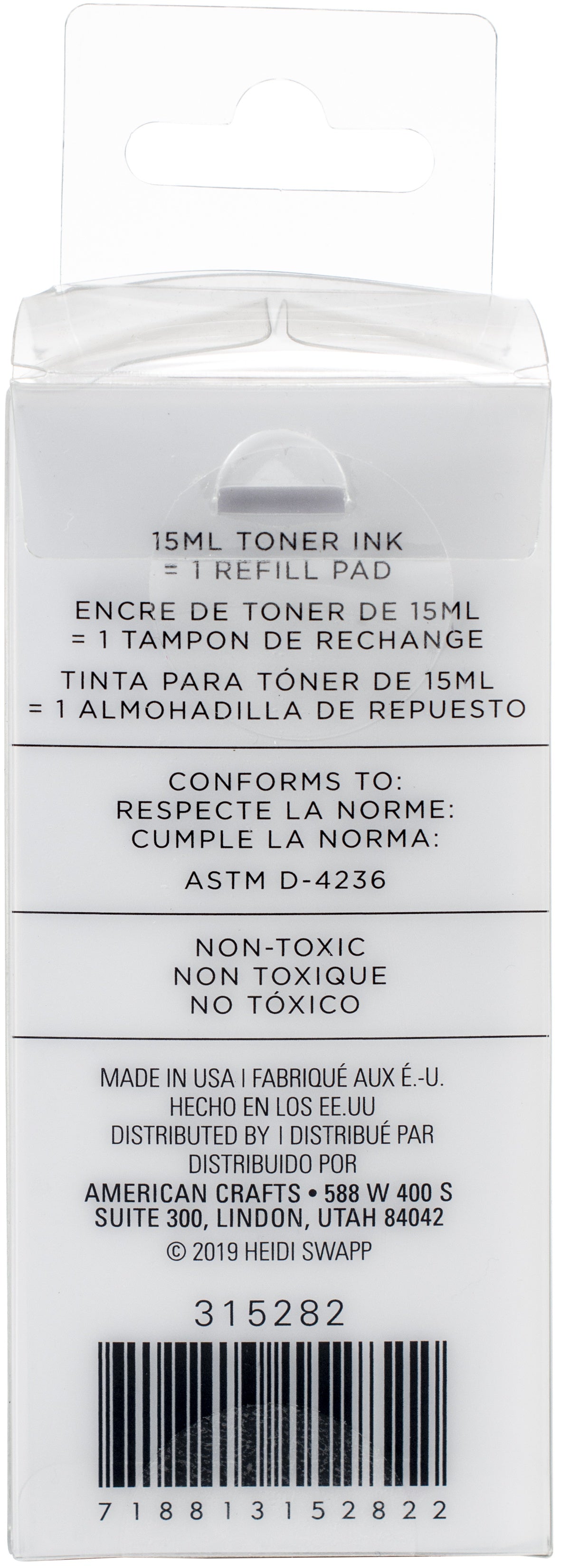 Heidi Swapp Minc Toner Stamping Stamp Ink 2oz