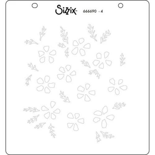 Sizzix Layered Stencils By Eileen Hull 4/Pkg Watercolor Flowers & Lattice