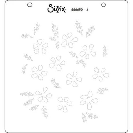 Sizzix Layered Stencils By Eileen Hull 4/Pkg Watercolor Flowers & Lattice