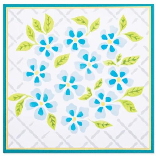 Sizzix Layered Stencils By Eileen Hull 4/Pkg Watercolor Flowers & Lattice