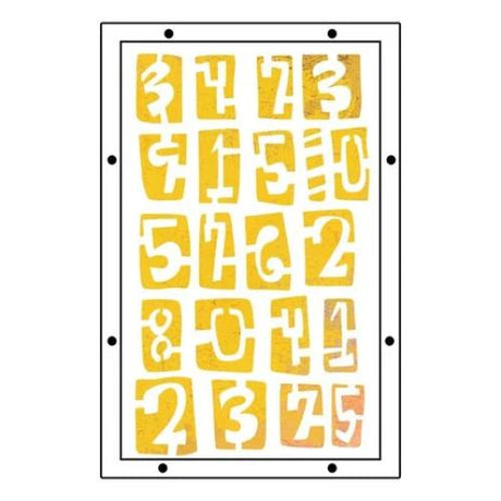 Sizzix Studio Clear Stamps w/Stencils by Cat Kerr Strength in Numbers (11+3pcs) (666852)
