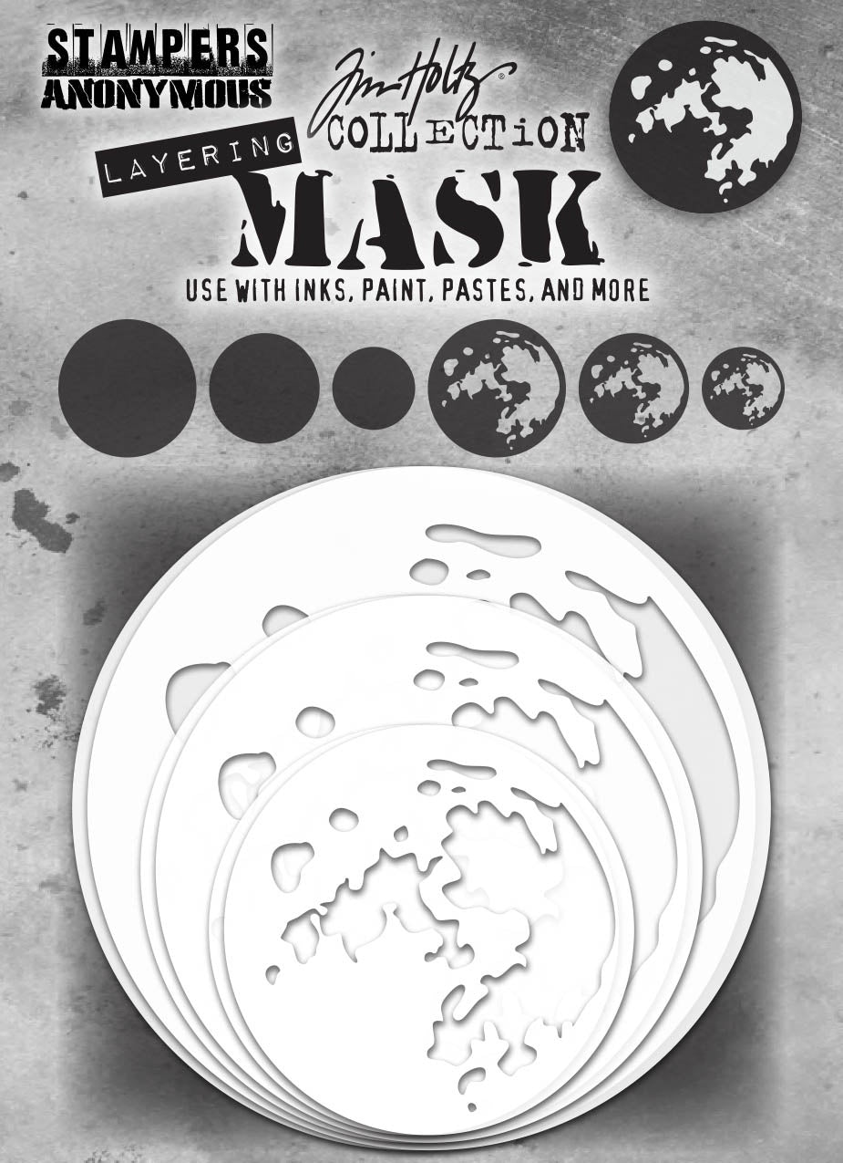 Tim Holtz Layering Mask Set 6/Pkg - Moon