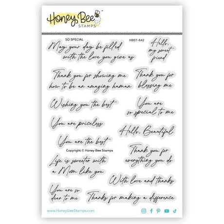 Honey Bee Stamps So Special - 5x6.5" Clear Stamp Set & Die Bundle