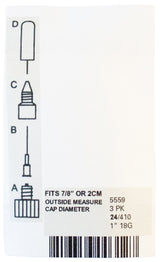 Fineline 18 Gauge 1" Applicator Tip 3/Pkg 24/410 Yellow Band
