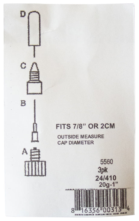 Fineline 20 Gauge 1" Applicator Tip 3/Pkg 24/410 Blue Band