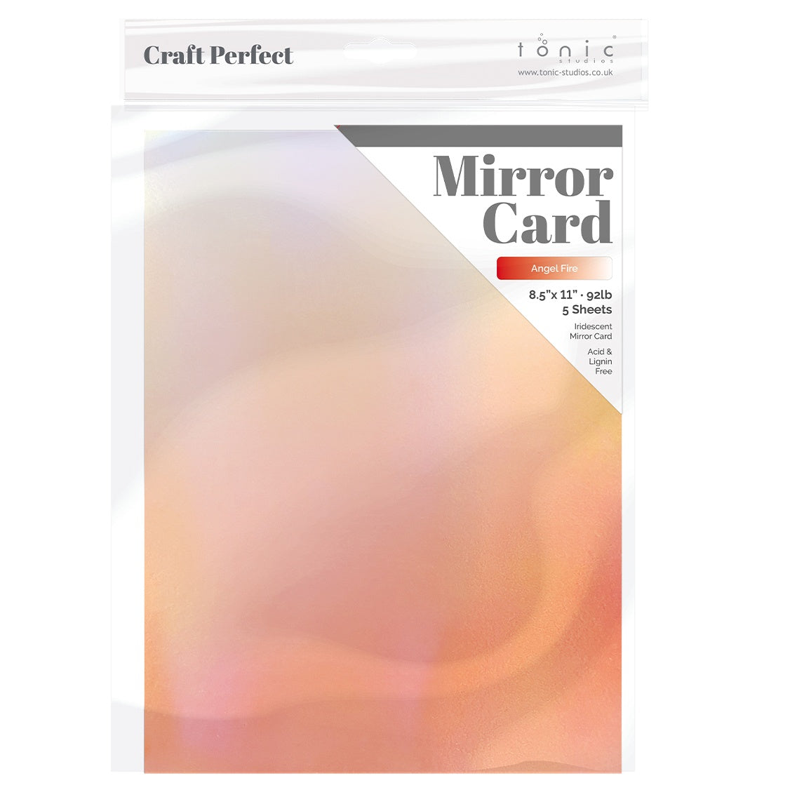 Craft Perfect Ombre Iridescent Mirror Cardstock 8.5"X11" Angel Fire