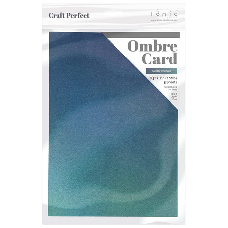 Craft Perfect Ombre Glitter Cardstock 8.5"X11" Under The Sea