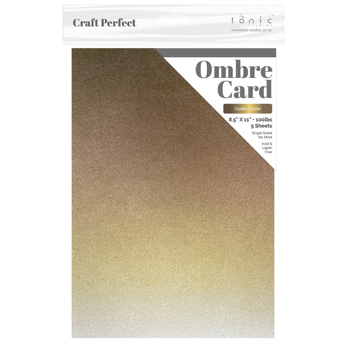 Craft Perfect Ombre Glitter Cardstock 8.5"X11" Oyster Luster