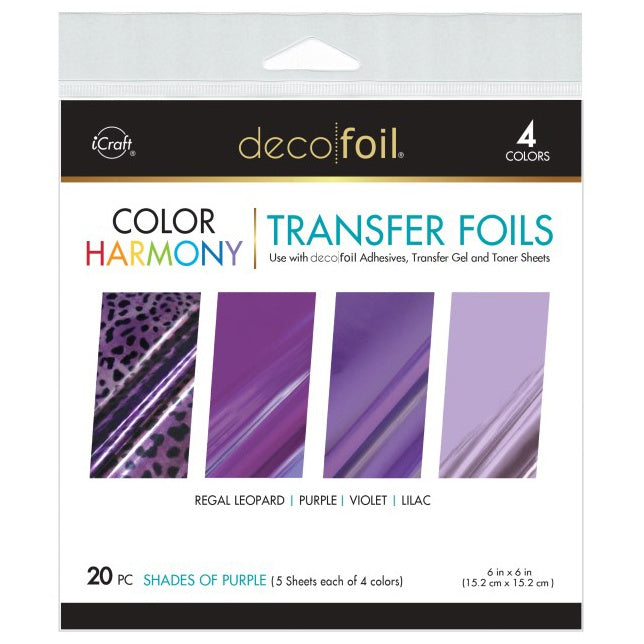 Deco Foil Harmony Foil Pack 6"X6" 20/Pkg Shades of PURPLE