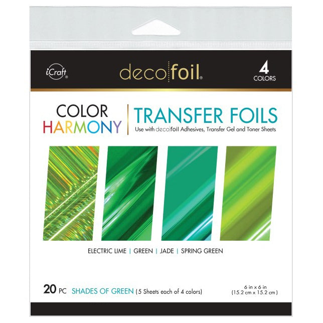 Deco Foil Harmony Foil Pack 6"X6" 20/Pkg Shades of GREEN