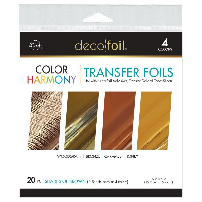 Deco Foil Harmony Foil Pack 6"X6" 20/Pkg  Shades of Brown