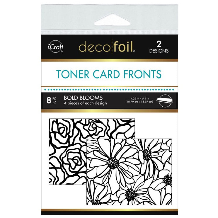 Deco Foil Toner Card Fronts 4.25"X5.5" 8/Pkg BOLD BLOOMS