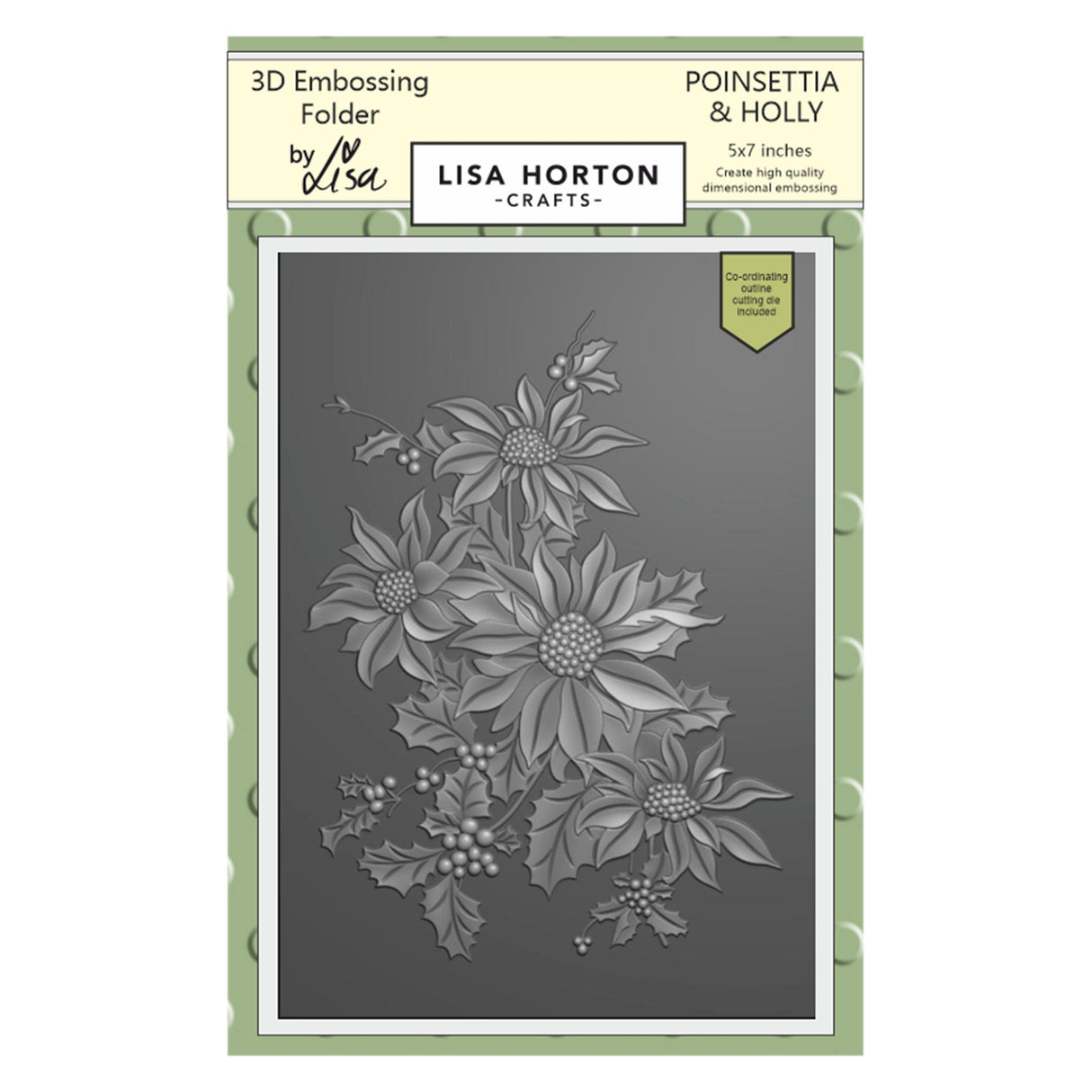 Lisa Horton Crafts Embossing Folder Poinsettia And Holly