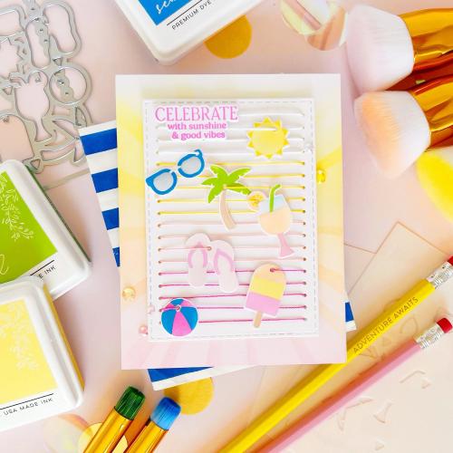 Pinkfresh Studio Summer Fun stencil / die Bundle