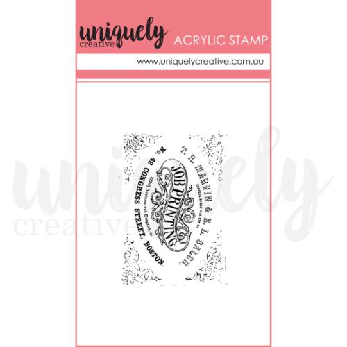 Uniquely Creative Vintage Printer Mark Making Mini Stamp - Acrylic Stamp