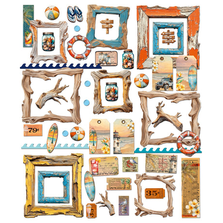 49 And Marketing Die-Cuts Elements, Beach Vibes