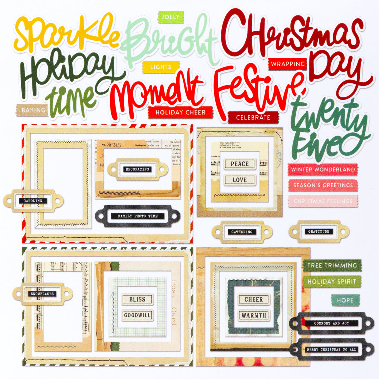 49 And Market Chipboard Set Basics, Mistletoe And Memories