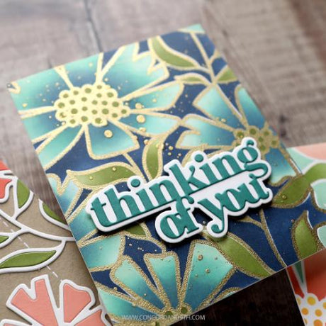 Concord & 9th Cheerful Flowers Background Stamp (6 x 6)