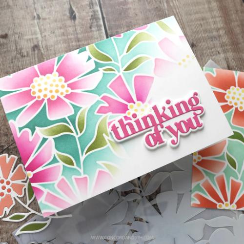 Concord & 9th Cheerful Flowers Stencil Pack (6 qty; 6 x 9)