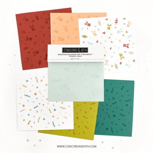 Concord & 9th Bursting Backgrounds Turnabout™ Stencil Pack (2 qty; 6 x 6)