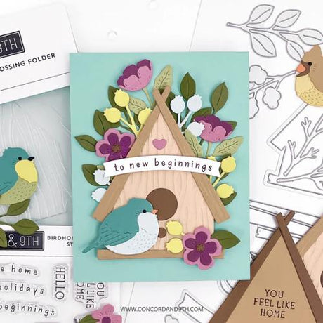 Concord & 9th Birdhouse Blossoms Embossing Folder (2D)