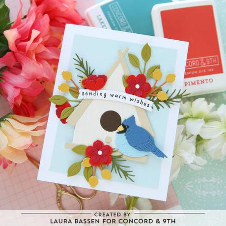 Concord & 9th Birdhouse Blossoms Embossing Folder (2D)