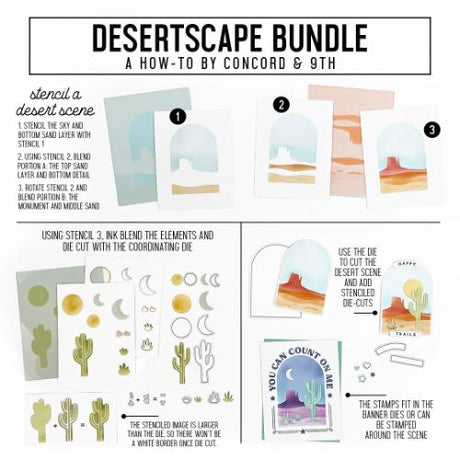 Concord & 9th Desertscape Stencil Pack