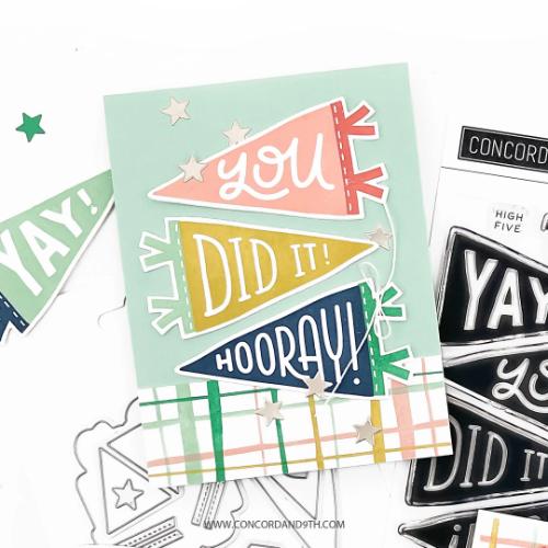 Concord & 9th Pennant Party Stamp and Die Bundle