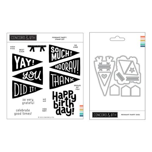 Concord & 9th Pennant Party Stamp and Die Bundle
