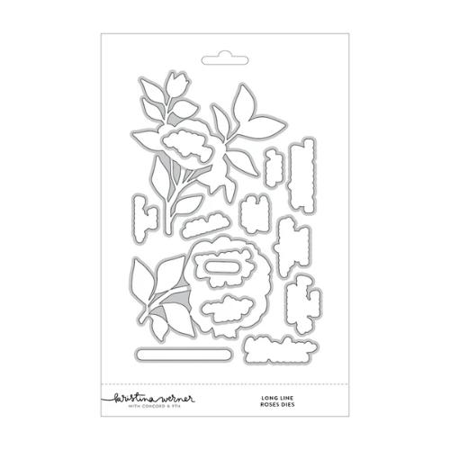 Concord & 9th Long Line Roses Stamp and Die Bundle