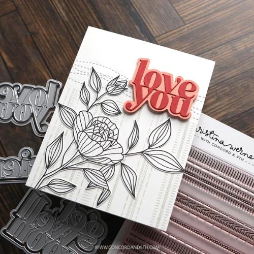 Concord & 9th Long Line Roses Stamp and Die Bundle