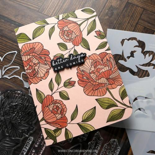 Concord & 9th Long Line Roses Stencil Pack
