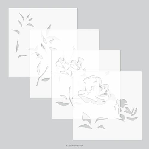 Concord & 9th Long Line Roses Stencil Pack