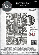 Sizzix 3D Texture Fades A5 Embossing Folder By Tim Holtz Numbered