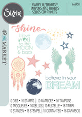 Sizzix Thinlits Die & A5 Stamp Set By 49 & Market Starlight Dreams